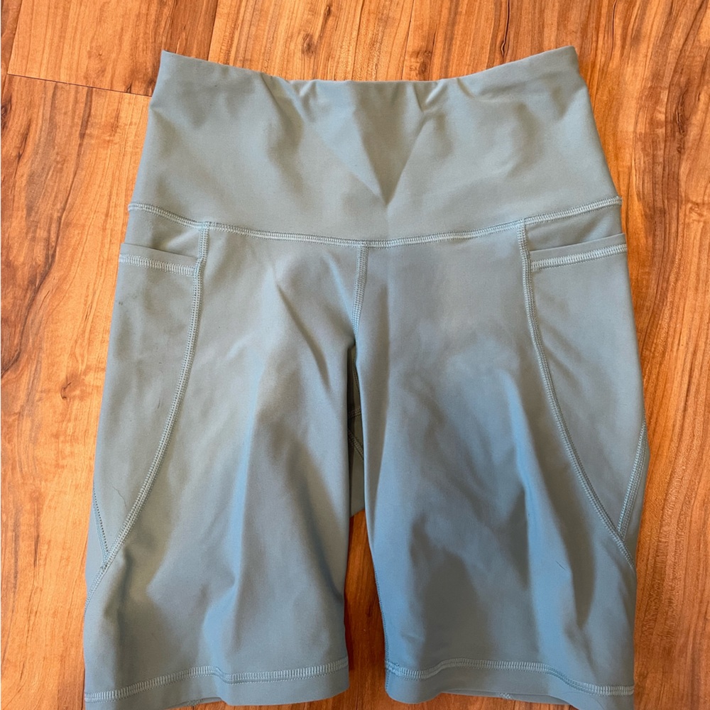 High-Waisted Teal Biker Shorts